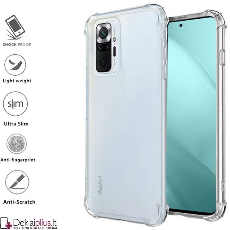 Silikoninis-Anti shock dėklas - permatomas (telefonui Xiaomi Redmi Note 10 Pro) Silikoninis-Anti shock dėklas - permatomas (telefonui Xiaomi Redmi Note 10 Pro)